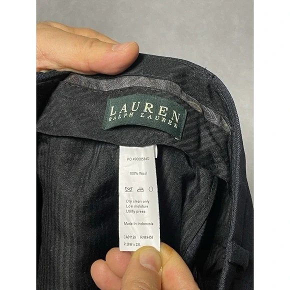 Ralph Lauren Suit Men 42R Blue Windowpane Plaid 2B Wool Academia W36X31L Luxury - Picture 16 of 16